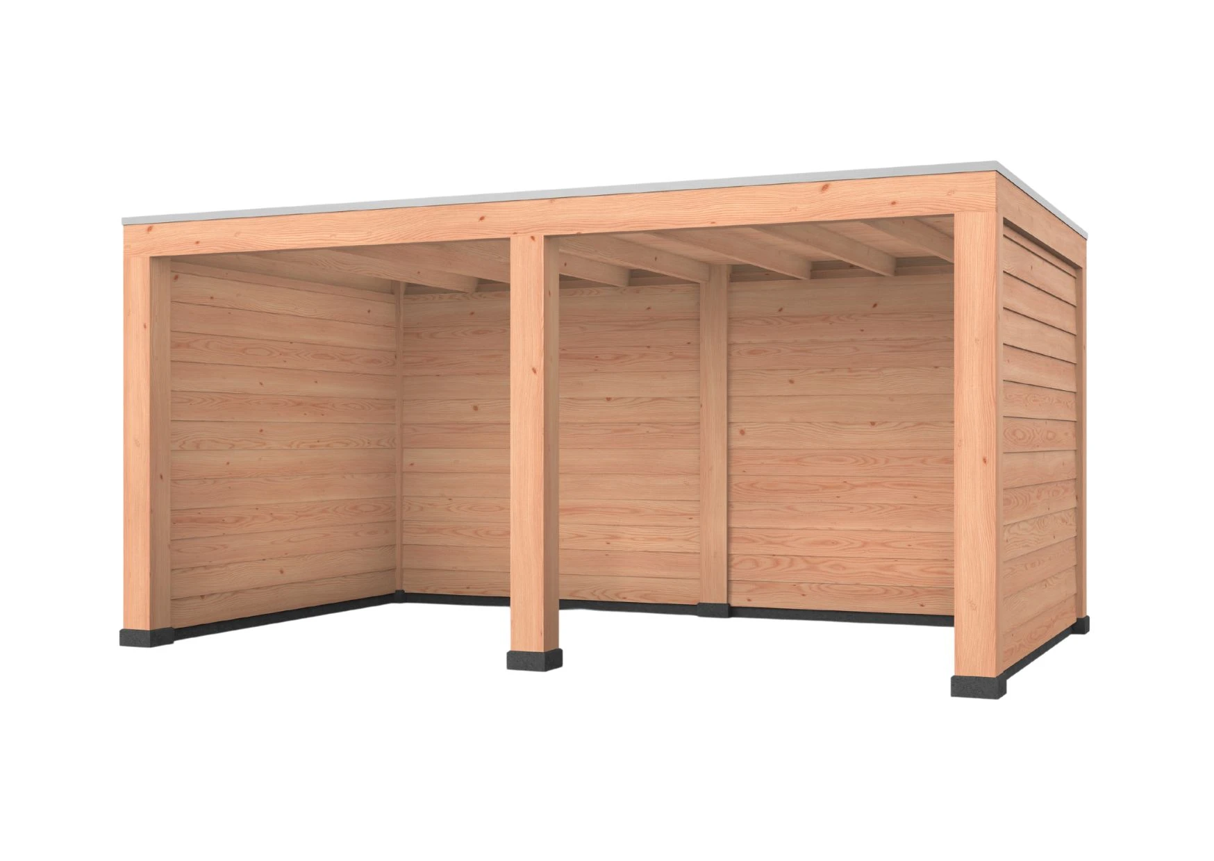 Douglas overkapping, 500 x 300, met achterwand en twee zijwanden, Westwood Robuust - Afbeelding 1